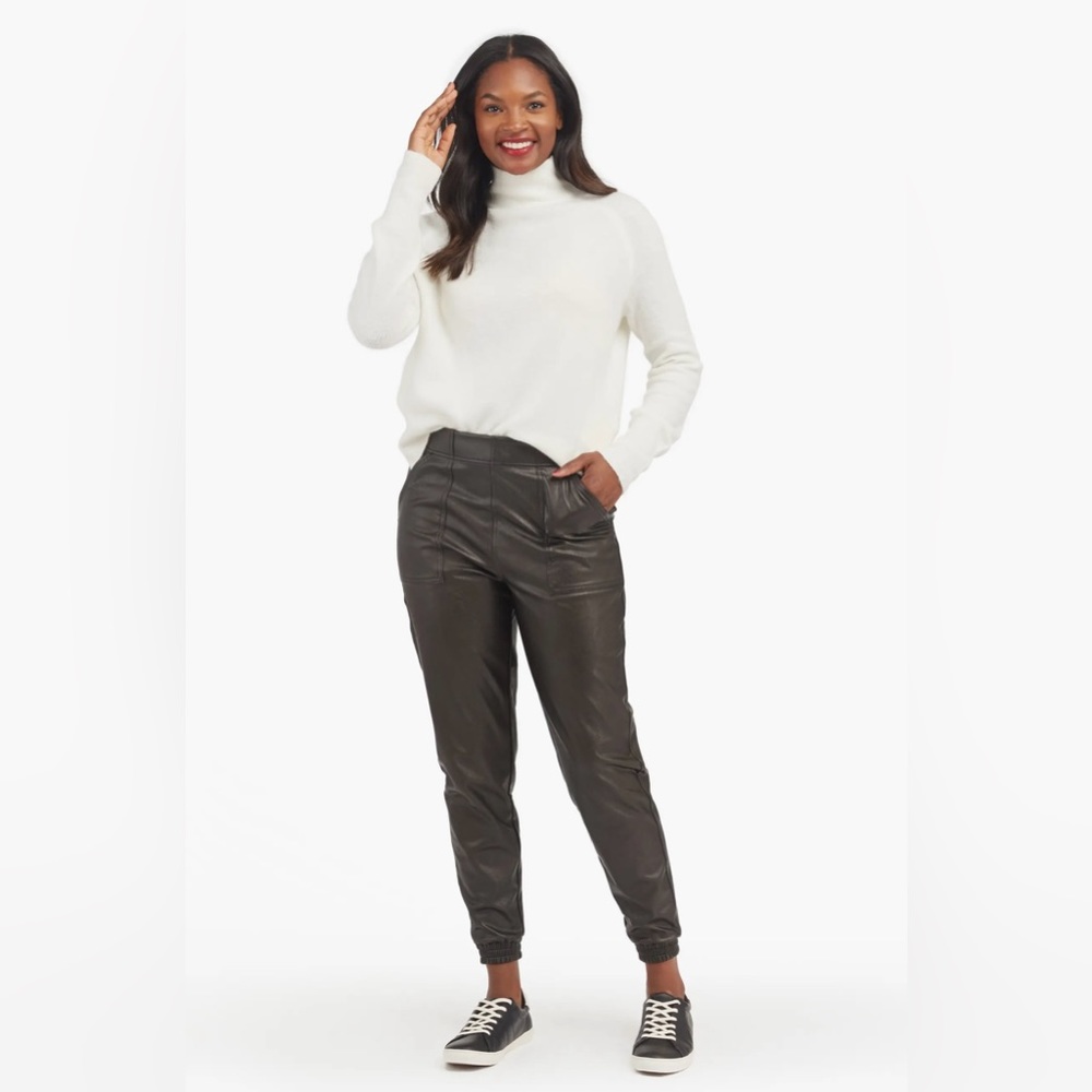 Spanx Faux Leather jogger pants